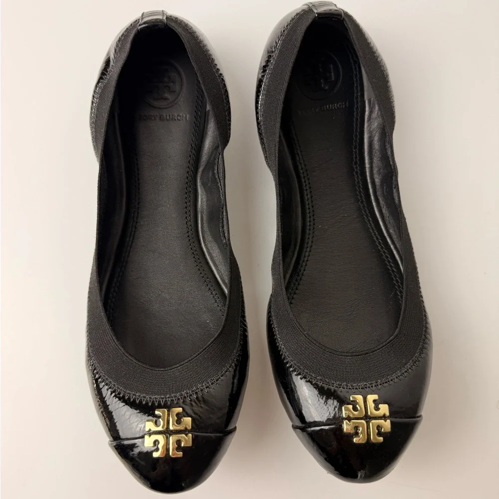 Tory Burch‎ Jolie Leather Ballet Flats Black Size 7.5